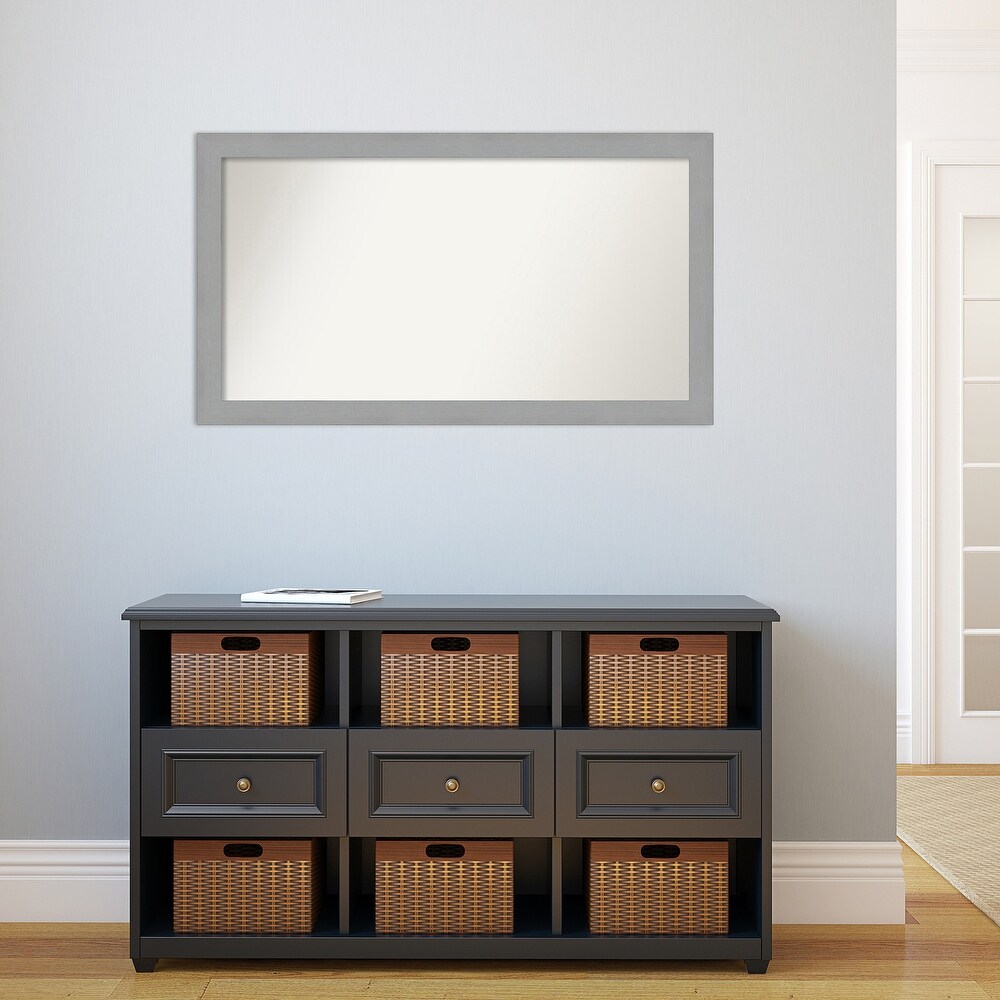 Choose Your Custom Size  23 in short side  Brushed Nickel Framed Bathroom Vanity Wall Mirror