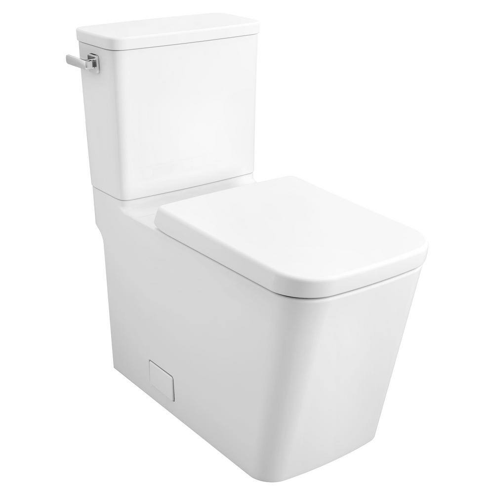 GROHE Eurocube 2-piece 1.28 GPF Single Flush Elongated Toilet with Left Hand Trip Lever in Alpine White Seat Included 39662000