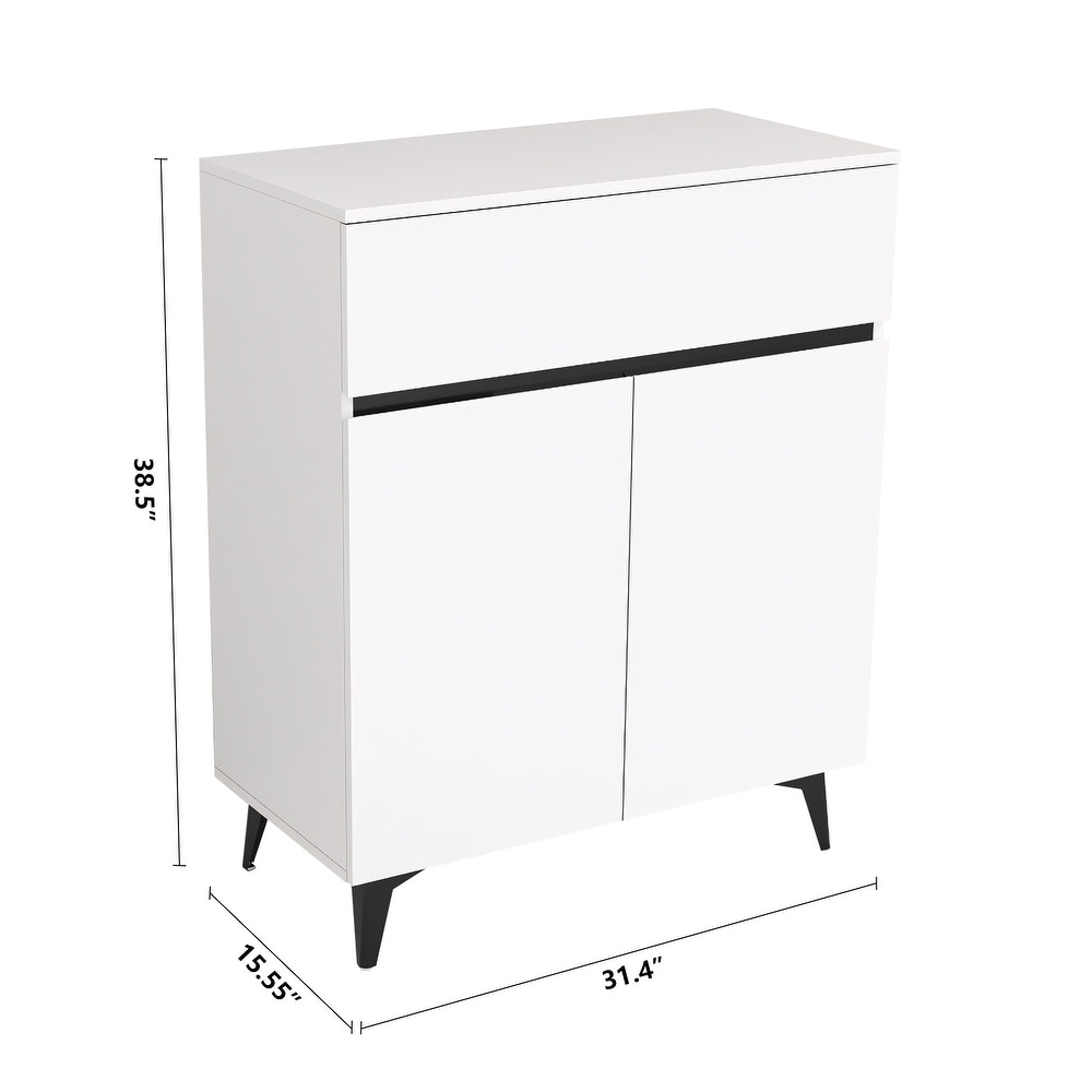 Two Doors And One Drawer Modern Accent Cabinet