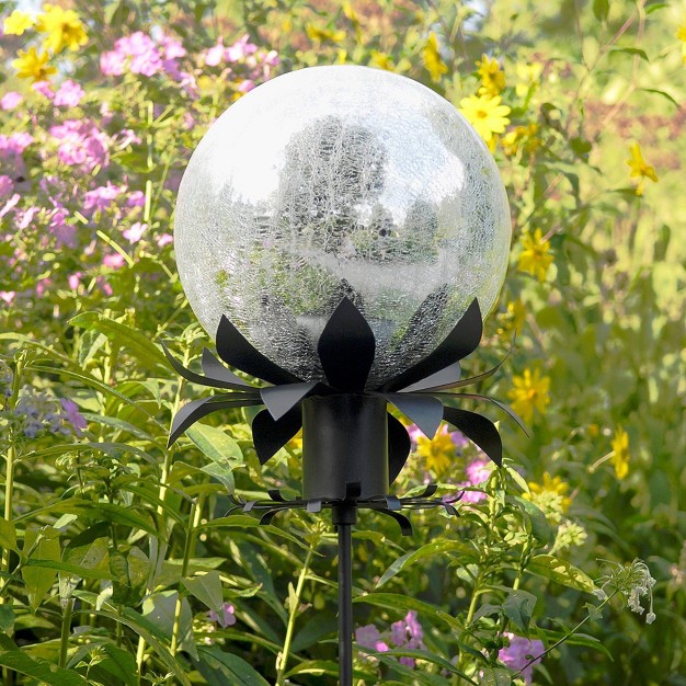 Iron Petals Gazing Globe Ball Stand Black Powder Coat Finish Achla Designs