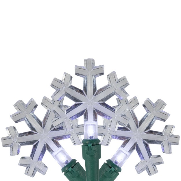 Northlight 20 count Pure White Led Snowflake Christmas Light Set 4 5ft Green Wire