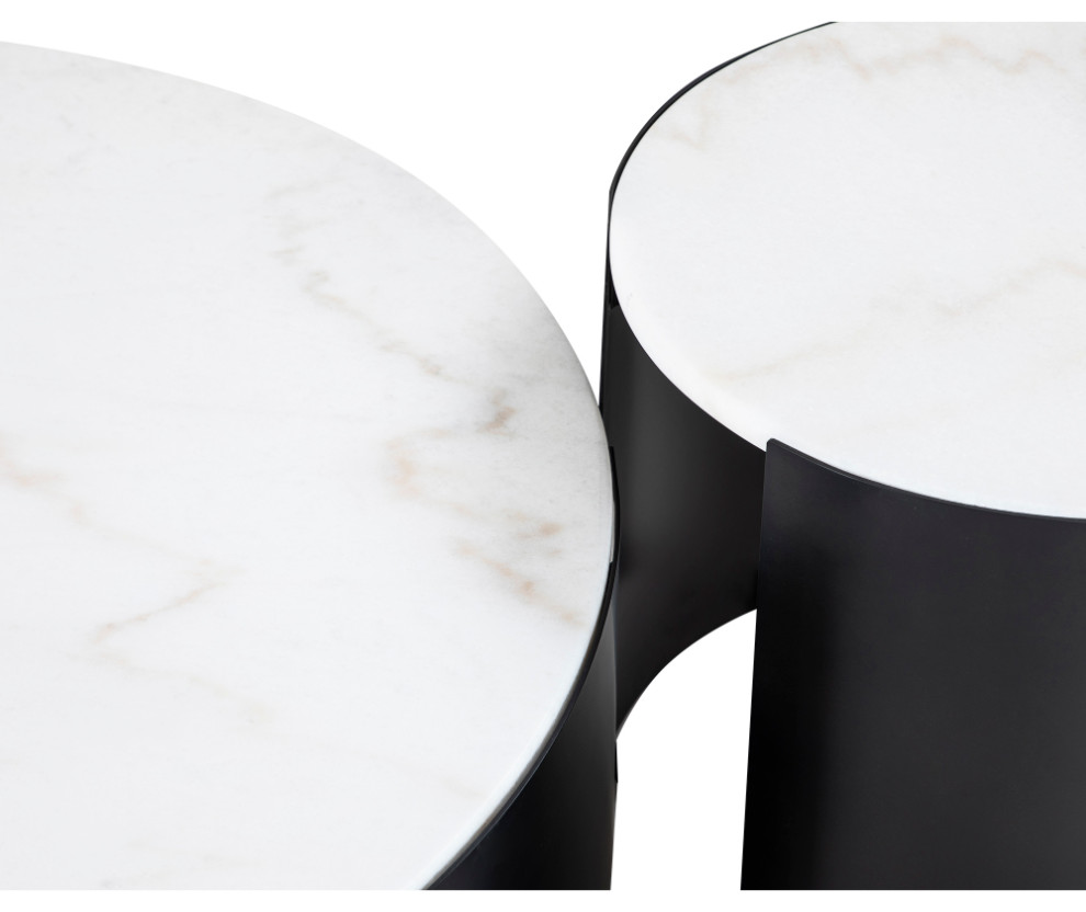 White Marble Top Side Table  Liang  ampEimil Samba   Industrial   Side Tables And End Tables   by Oroa   Distinctive Furniture  Houzz