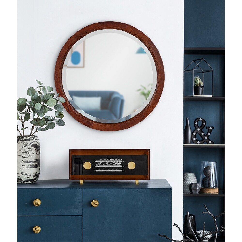 Kate and Laurel Hogan Round Framed Wall Mirror