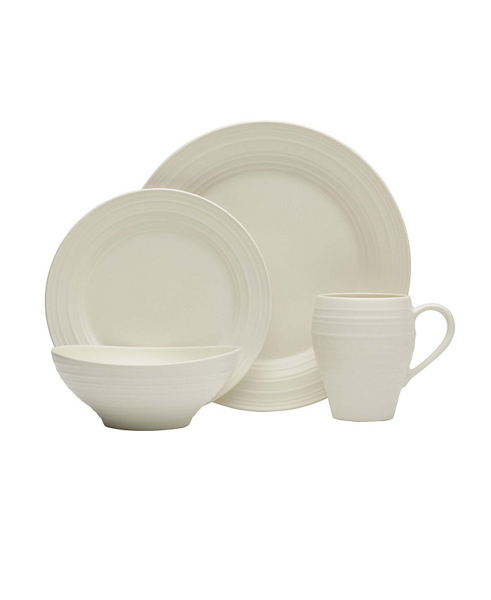 Mikasa Swirl 16 Piece Dinnerware Set Service for 4