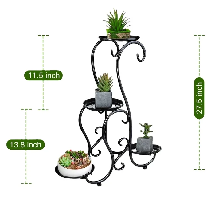 Durable Quality Mid Century for Indoor Outdoor Planters with Stand Modern Flower Pot metal plant stand With Multiple Tier