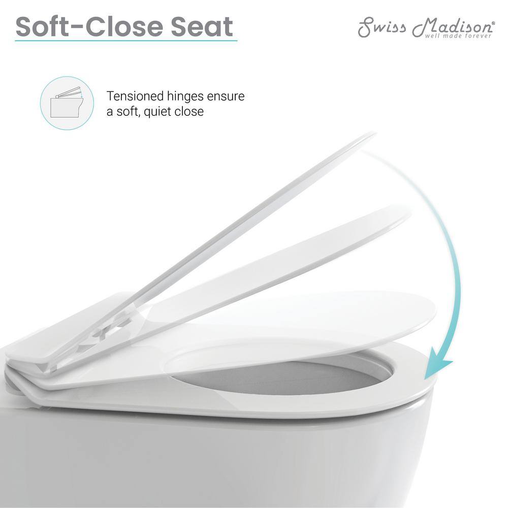 Swiss Madison St. Tropez Elongated Toilet Bowl Only in Glossy White SM-WT514