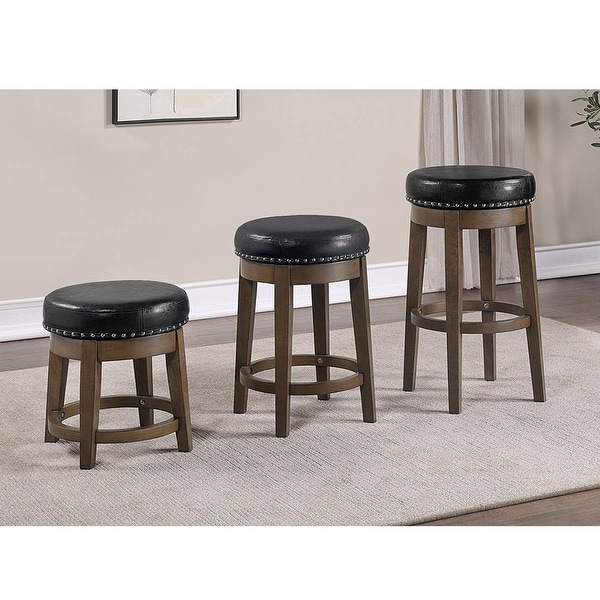 Set of 2 18 -inches PU Swivel Stool