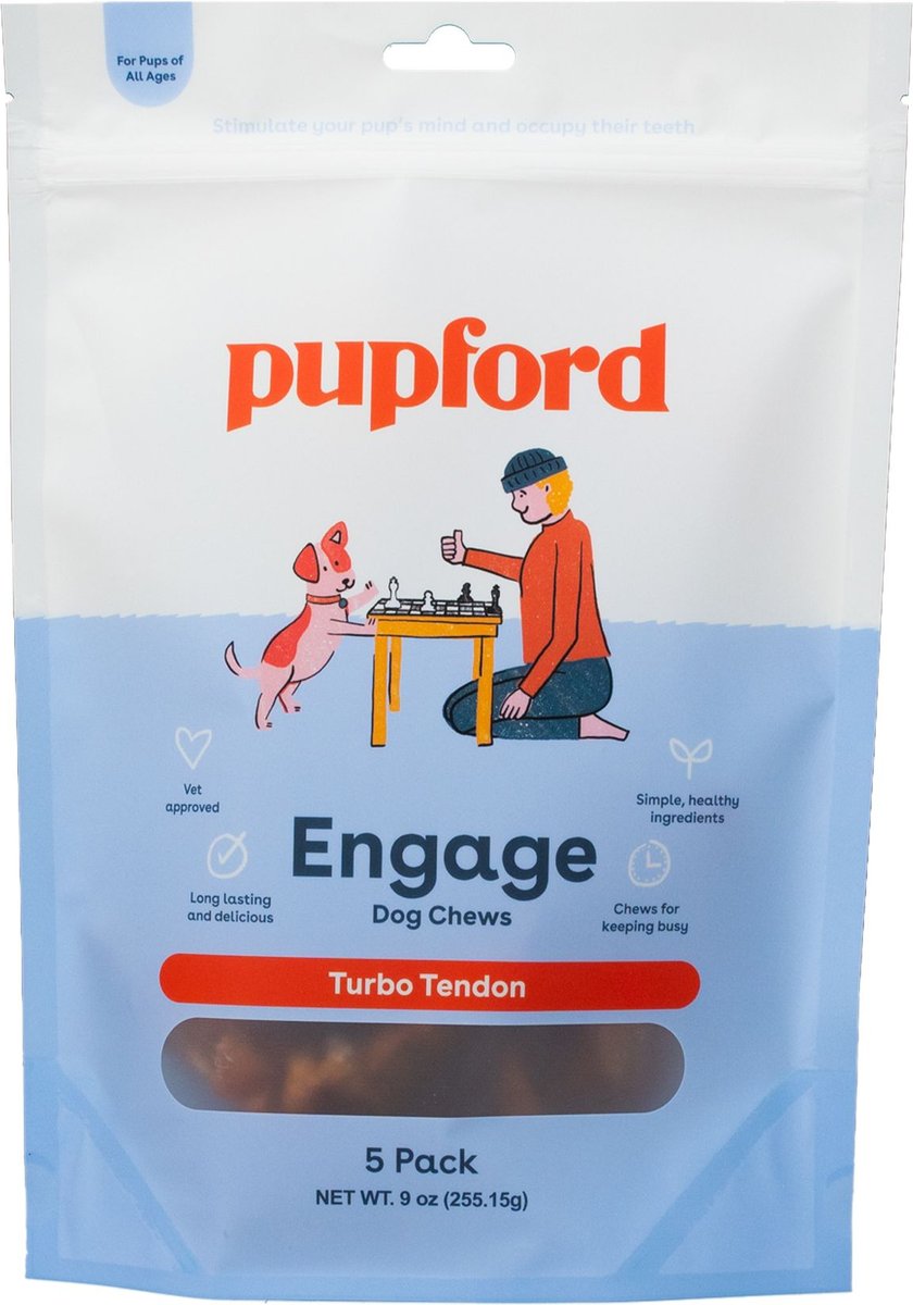 Pupford Turbo Tendon Dog Chew， 5 count