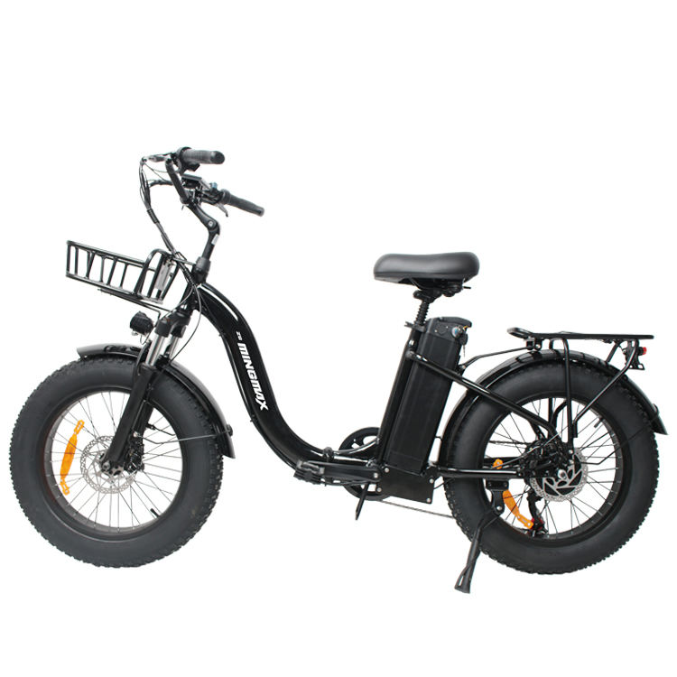 wholesale Low Step Through Thru Folding Foldable Cruiser Tire Fat Tyre 20 Wheel 48v Powerful E Pedelec Motor Snow Electric Bike