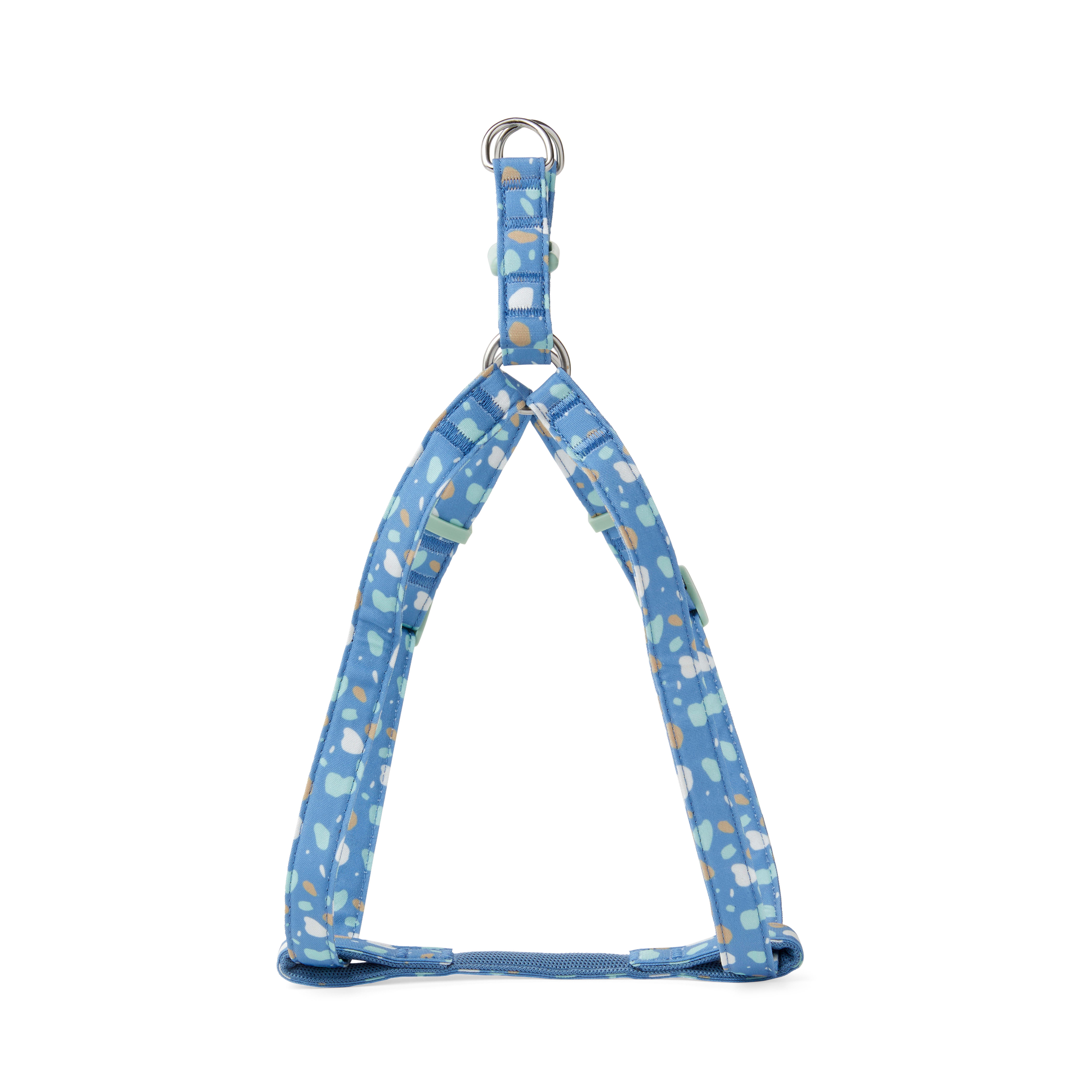 YOULY The Artist Blue  Multicolor Paint Splatter Dog Harness， Small