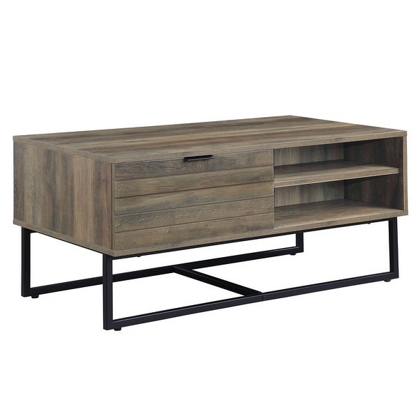 ACME Homare Coffee Table in Rustic Oak and Black Finish