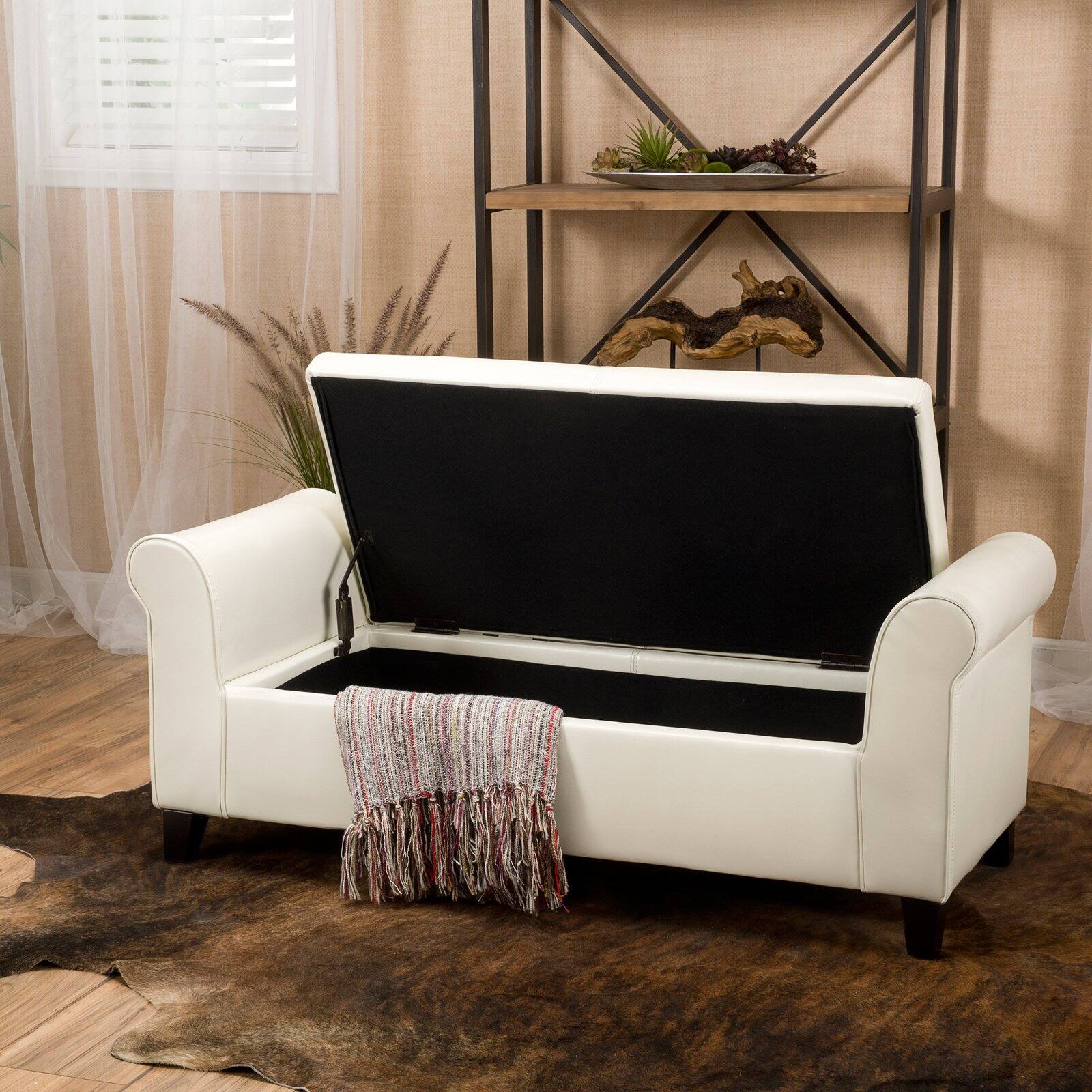 Martin Faux Leather Bedroom Bench with Storage