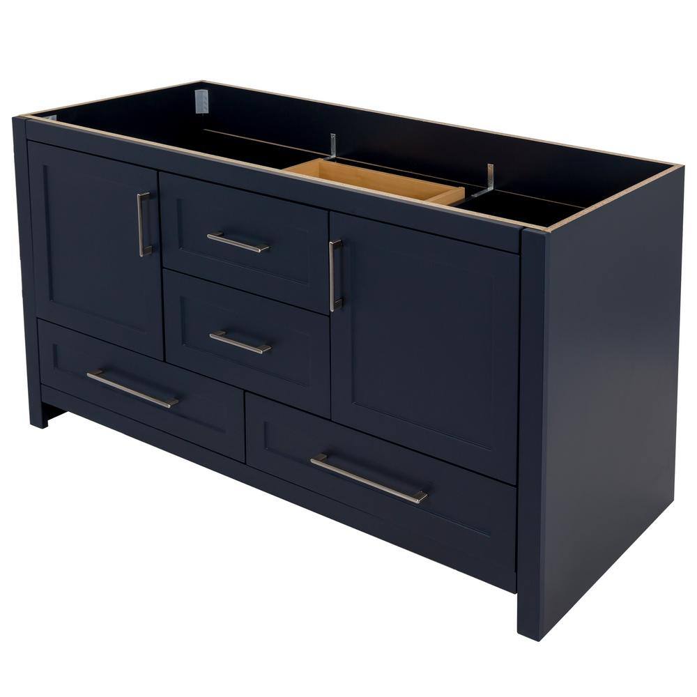 Home Decorators Collection Craye 60 in. W x 21.6 in. D x 34 in. H Bath Vanity Cabinet without Top in Deep Blue CY60-DB