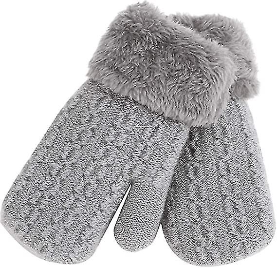 1-4 Years Old Children's Winter Warmth Thickened Plush Short Knitted Gloves Hanging Neck Anti-drop Winter Male And Female Baby Outdoor Warm