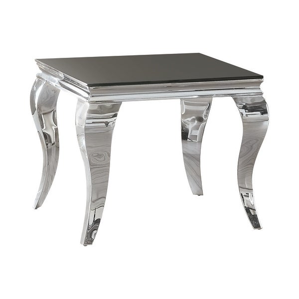 Coaster Furniture Luna Chrome and Black Square End Table