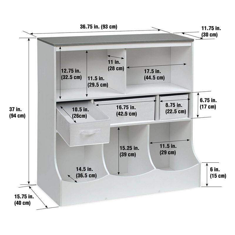 Badger Basket Combo Bin Storage Unit with Three Baskets