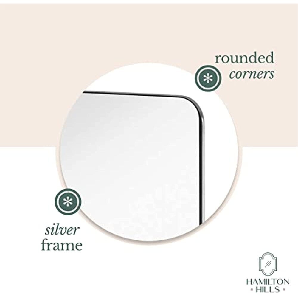 Silver Metal Surrounded Round Pivot Mirror 24