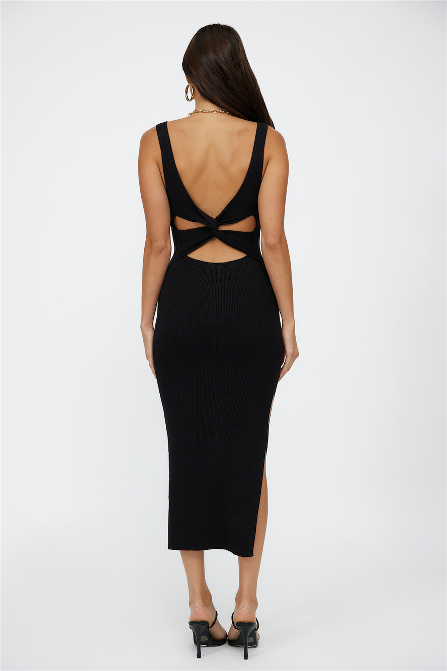 Blurred Memories Midi Dress Black