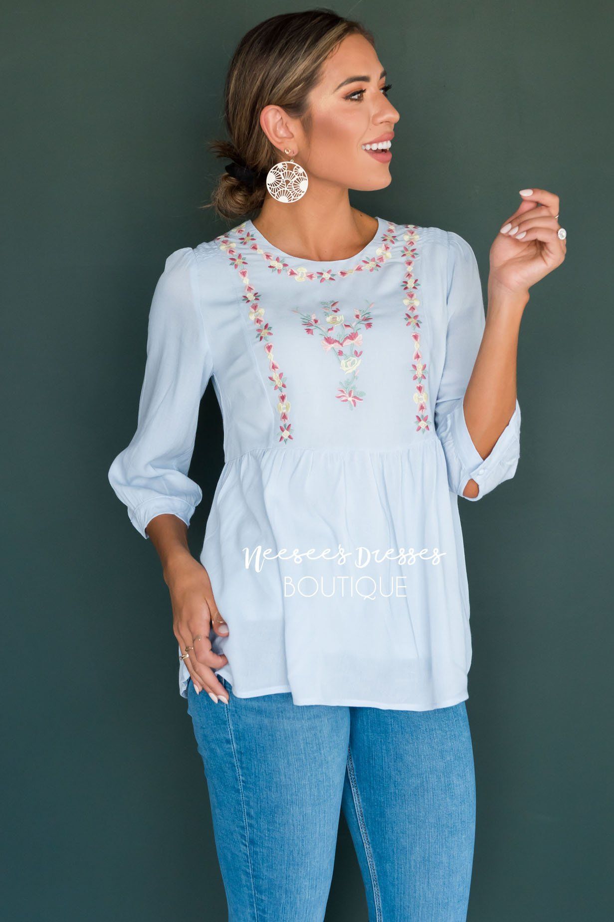 Spring Is In The Air Embroidered Blouse