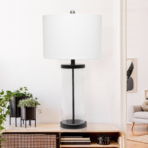 Entrapped Glass Table Lamp With Fabric Shade Lalia Home