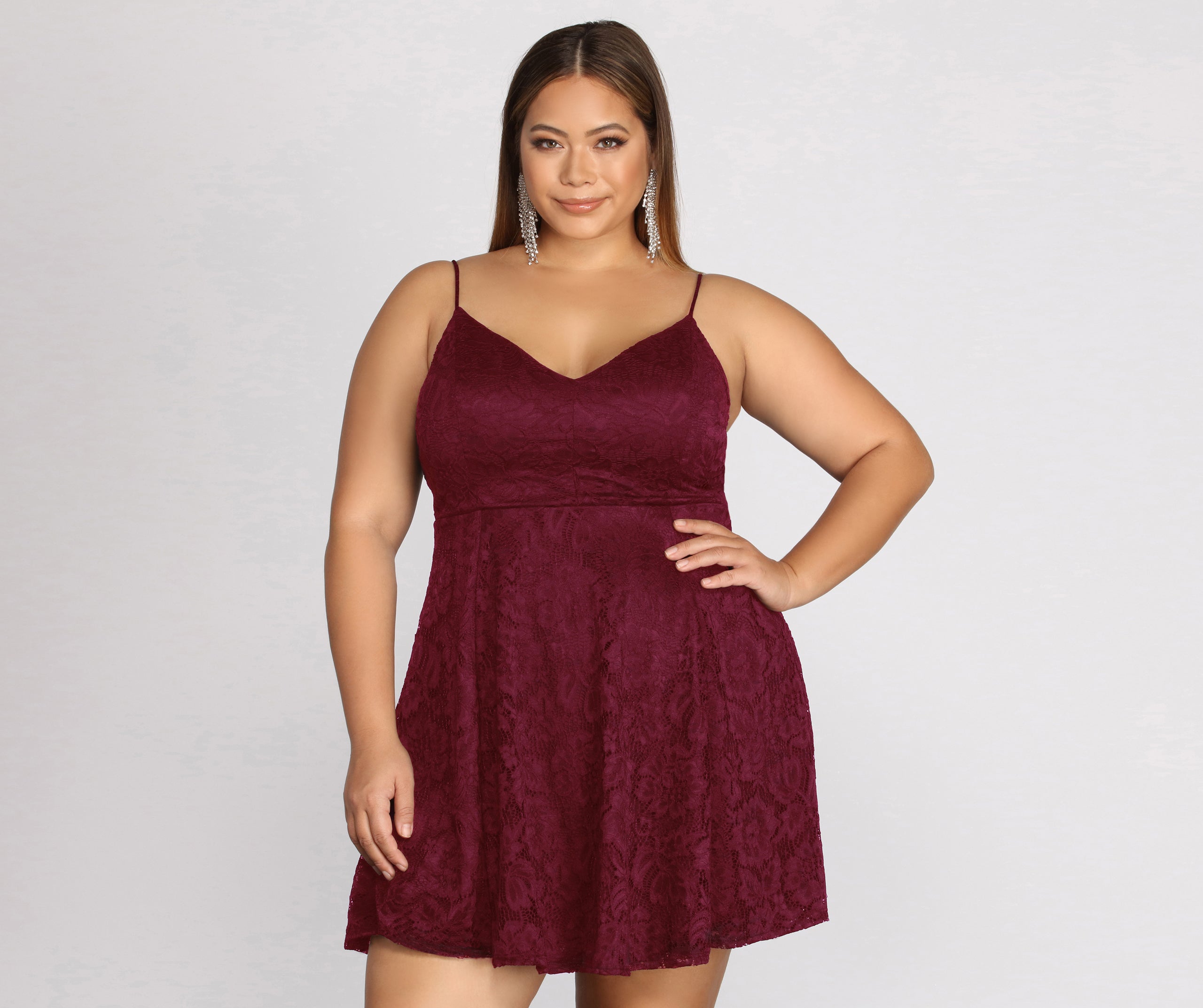 Plus Flirty Lace Skater Dress