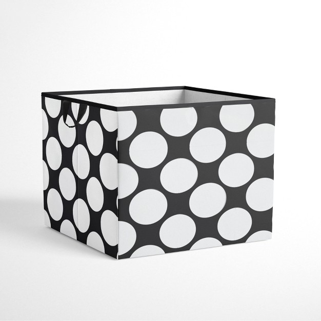 Bacati Dots pin Stripes Black white Storage Box Large