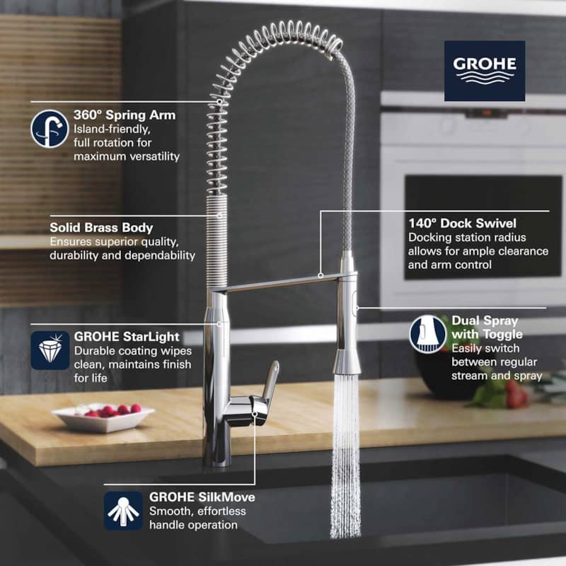 GROHE K7 SuperSteel Infinity Semi-Pro Kitchen Faucet