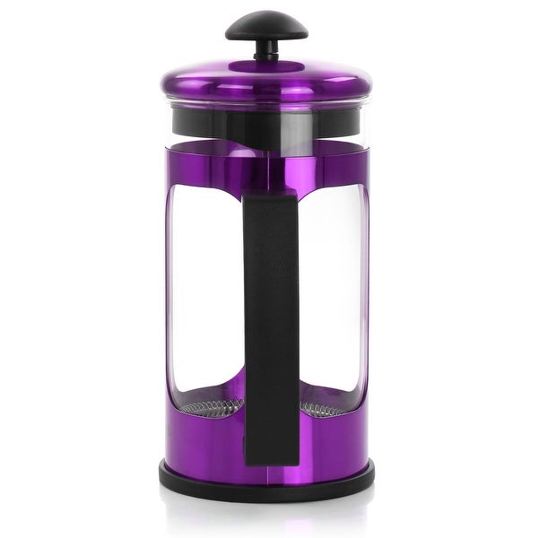 30oz Glass and Stainless Steel French Coffee Press in Purple - 30 Ounce