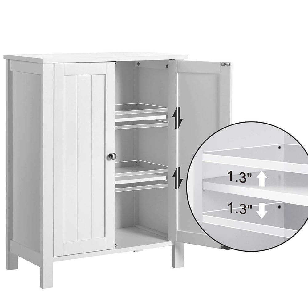 Nestfair 236 in W Bathroom Floor Storage Cabinet with Adjustable Shelf in White