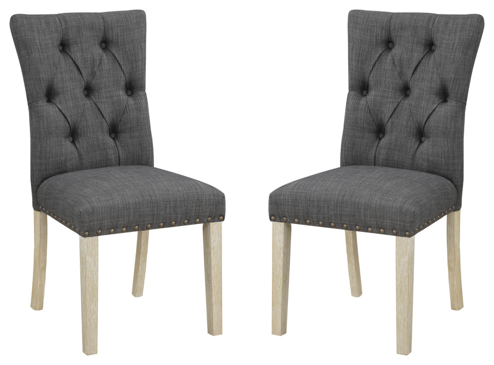 Preston Dining Chair 2 Pack Brushed Legs   Farmhouse   Dining Chairs   by Office Star Products  Houzz