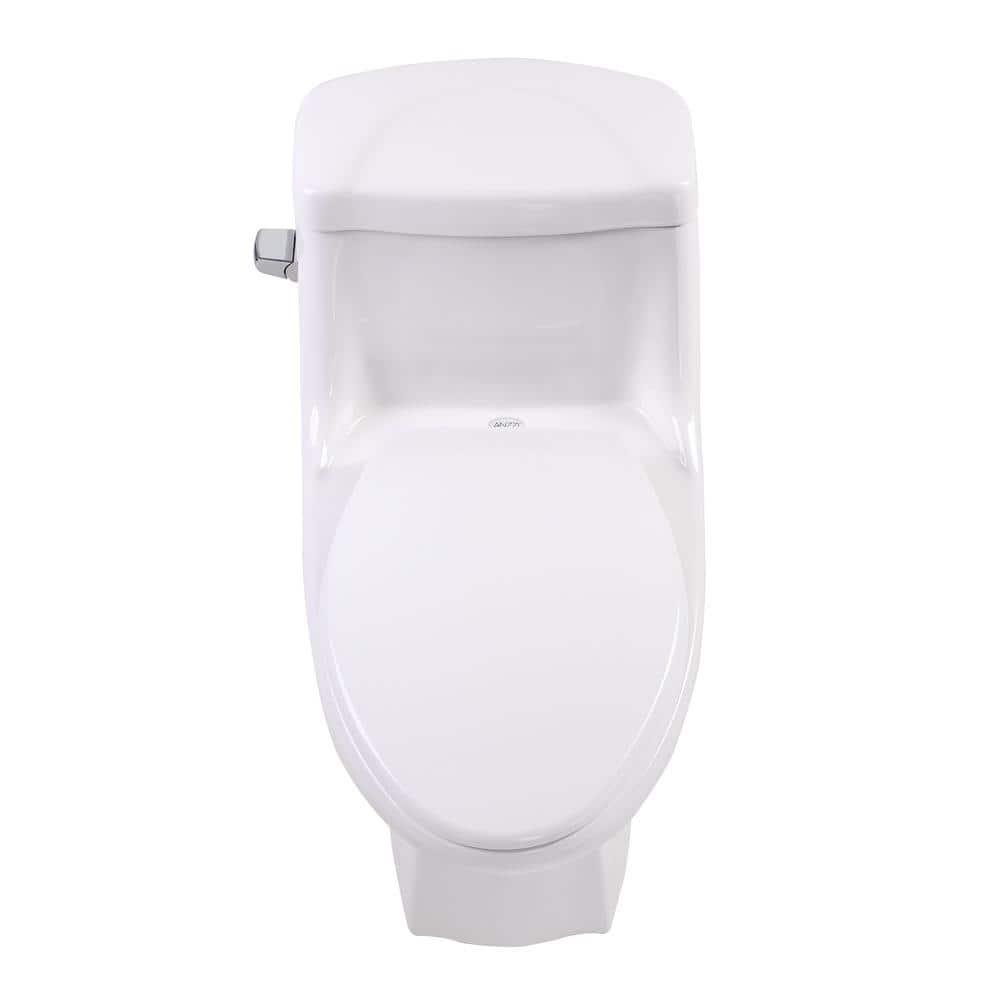 ANZZI Templar 1Piece 128 GPF Single Flush Elongated Toilet in White