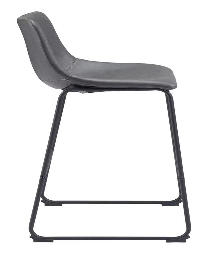 Zuo 39 each Set of 2 Steel Polyurethane Smart Bar Chair