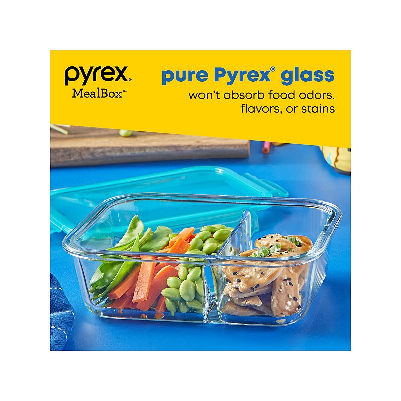 Pyrex MealBox 3.4-Cup Divided Glass Food Storage Container