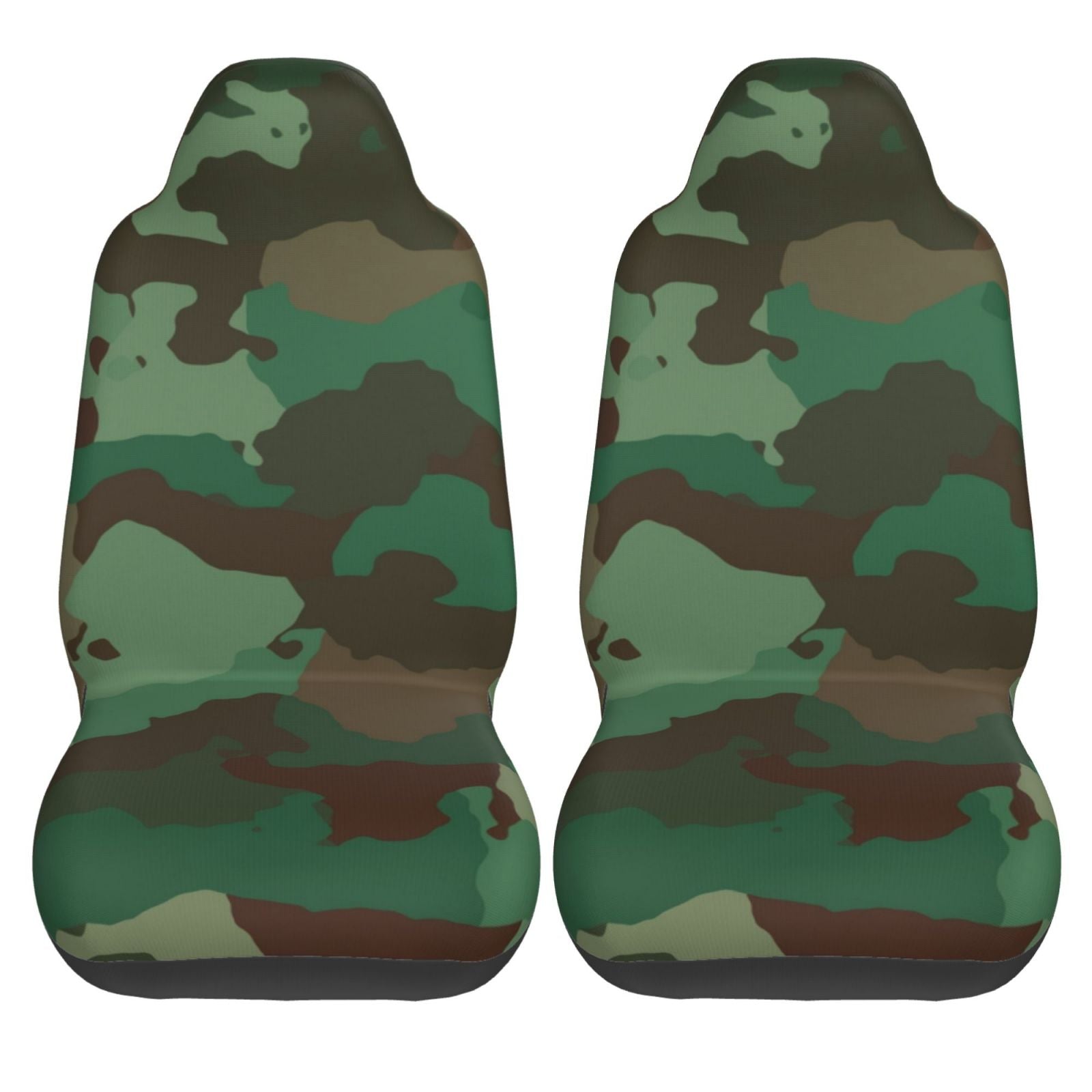 LNWH Car Seat Covers， Green Camouflage Pattern Car Interior Seat Covers - Universal Fit Most Cars， SUV， Trucks， 2pcs Car Seat Protectors