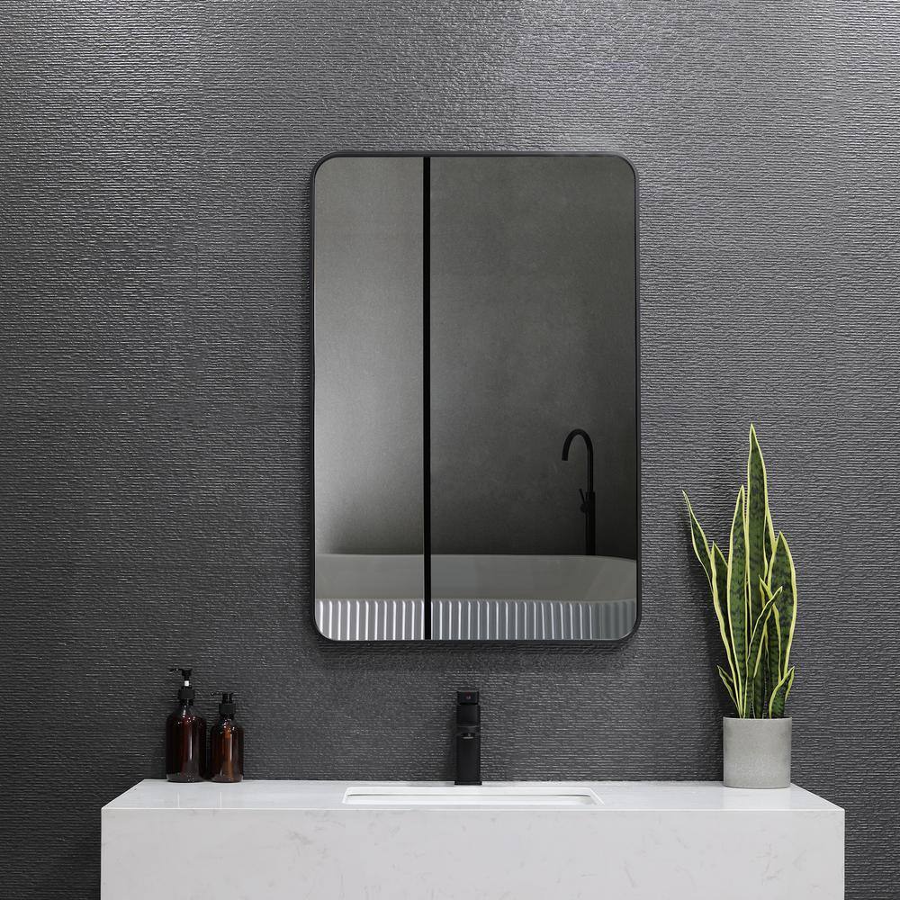 niveal 24 in. W x 36 in. H Rectangular Framed Wall Bathroom Vanity Mirror SM-2436MB