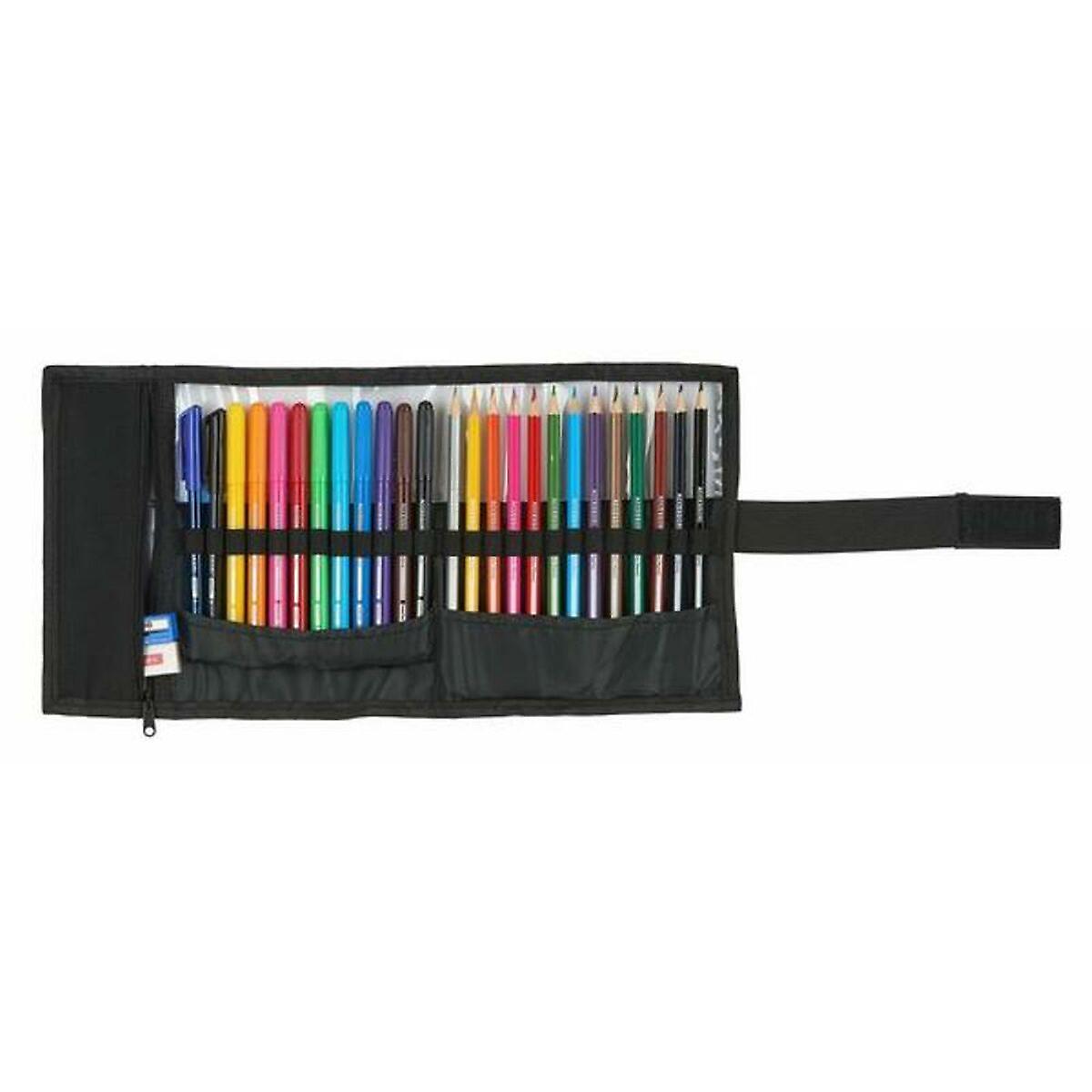 Pencil case real madrid c.f. 20/21 roll-up white black (27 pieces)