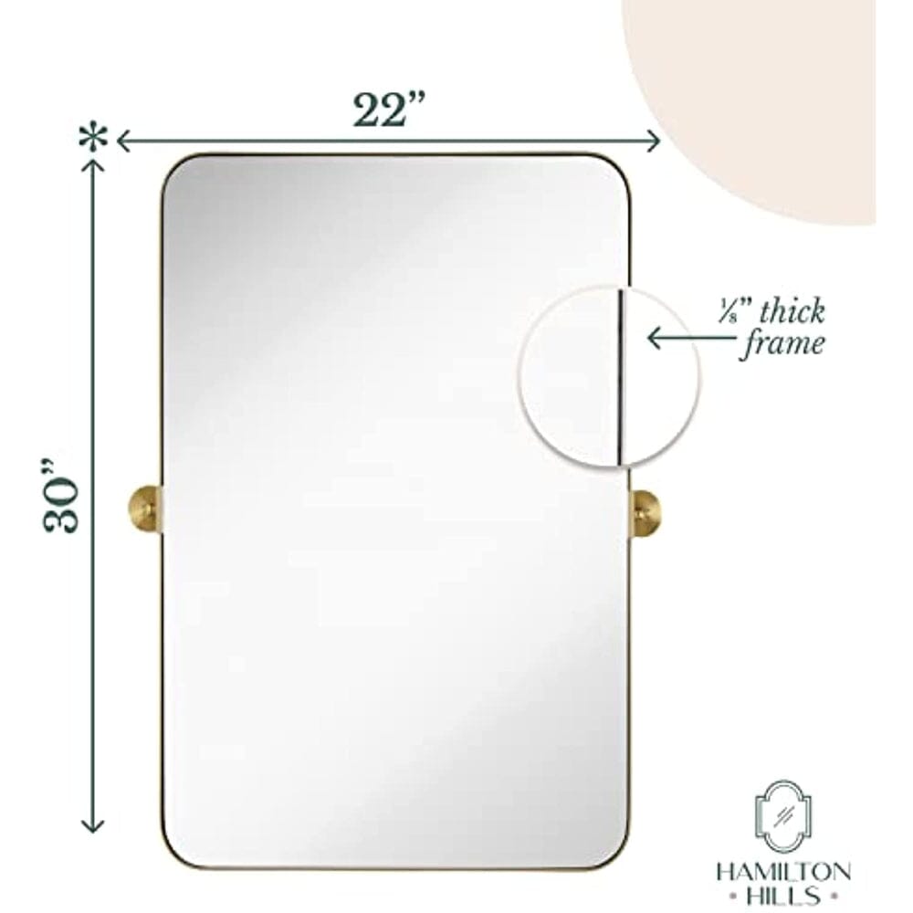 Gold Metal Surrounded Round Pivot Mirror 22