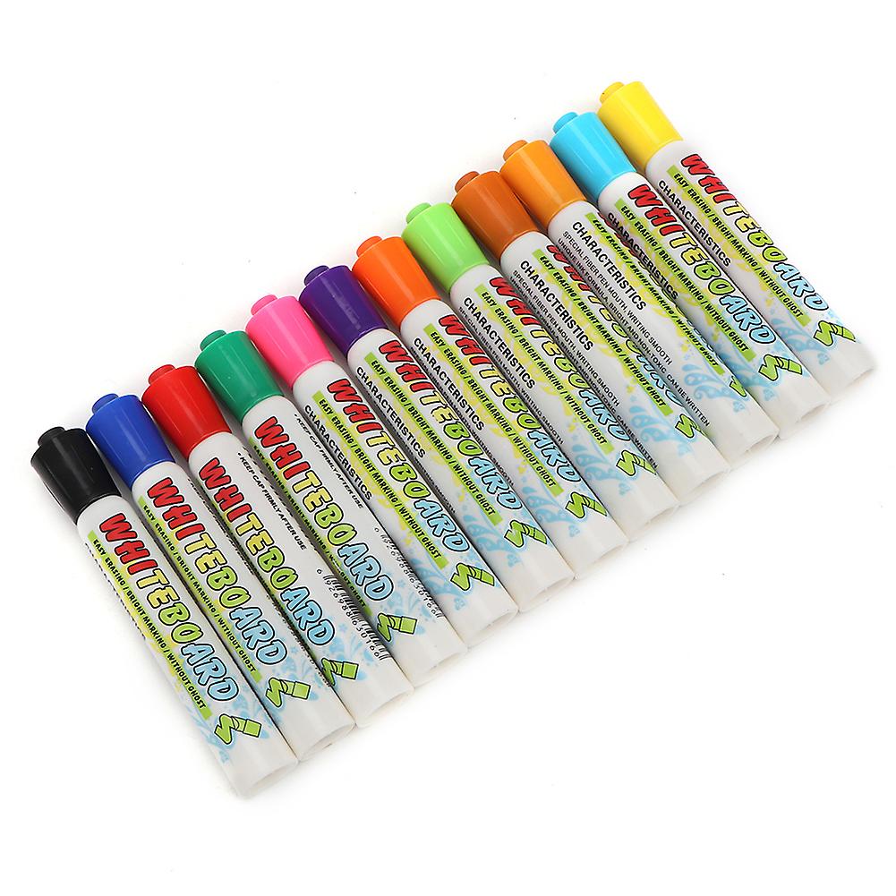 12 Colors Easy Wipe Diy Children Kids Erasable Markers Liquid Chalk Pens Set