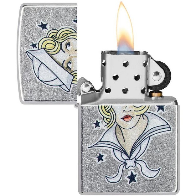 Zippo Sailor Girl Tattoo Design Windproof Lighter