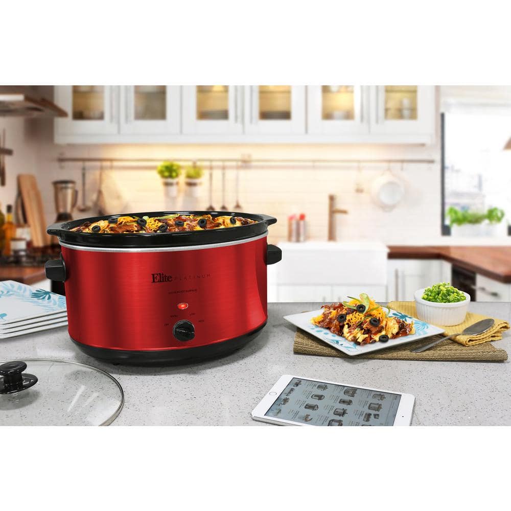 Elite Platinum Platinum 8.5 Qt. Red Slow Cooker MST-900RXT