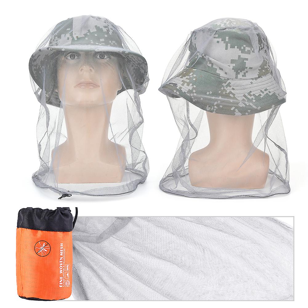 5pcs Outdoor Anti-dust Breathable Anti-mosquito Mesh Hat Insect Prevention Net Anti-bee For Fishing Travelgray