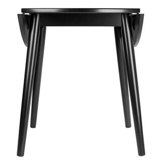 WINSOME WOOD Moreno 36 in. Black Round Drop Leaf Table 20036