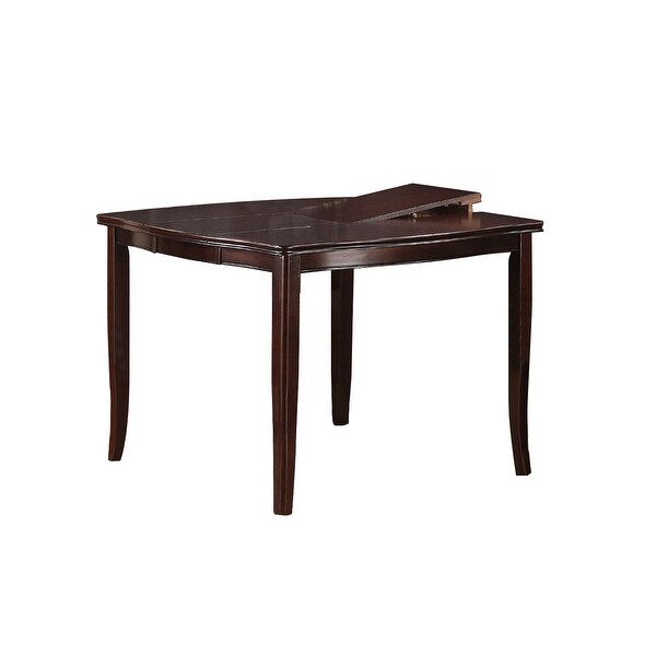 Wooden Dining Table with Butterfly Leaf in Dark Brown