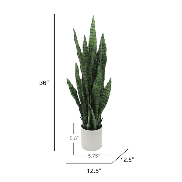 Artificial Sansevieria Snake Plant in Grey Pot