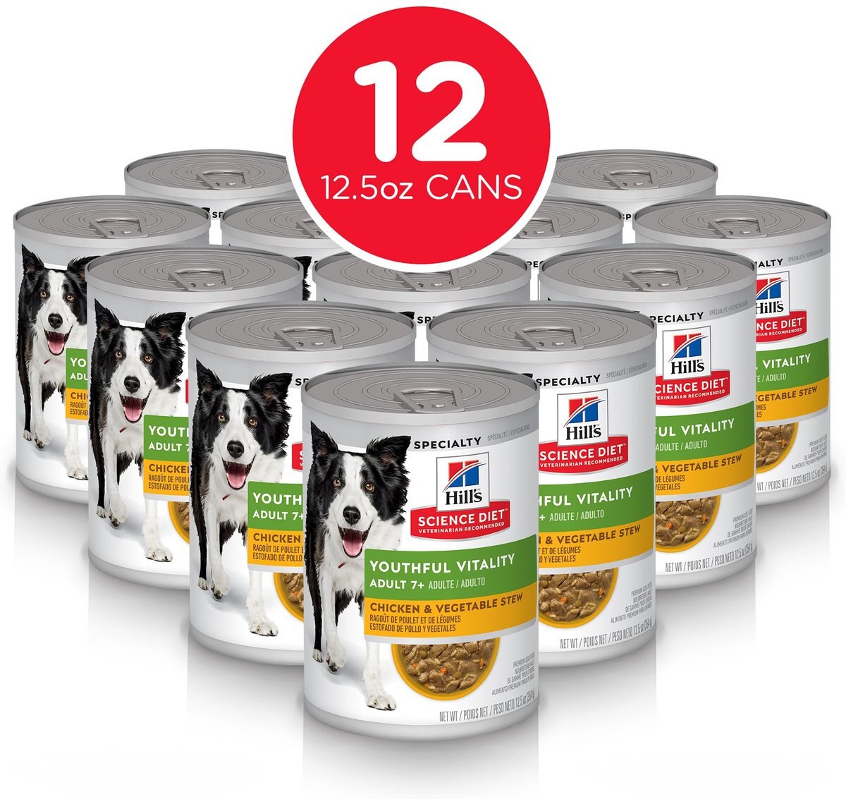 Hill's Science Diet Adult 7+ Senior Vitality Chicken and Vegetable Stew Canned Dog Food