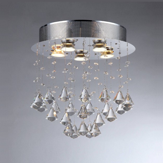 X 17 quot X 6 quot Cerda 5 Light Crystal Chandelier Silver Warehouse Of 