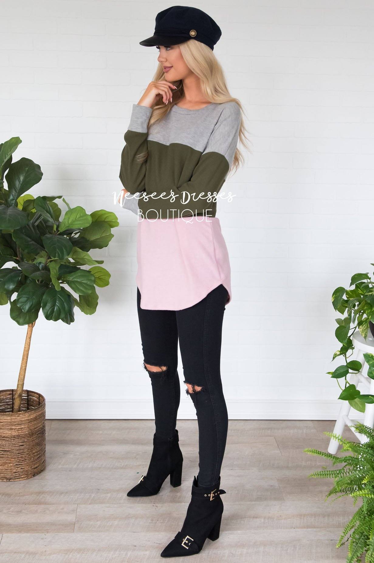 Darling Be Mine Color Block Sweater