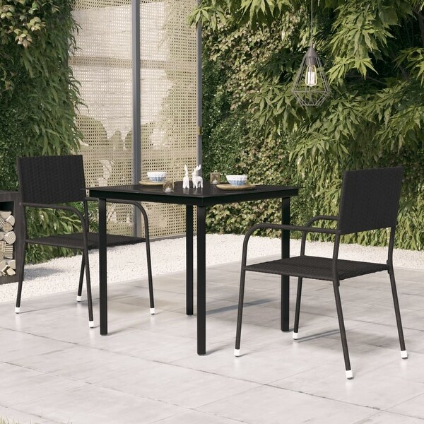 vidaXL Outdoor Dining Table Patio Table with Glass Top Garden Furniture Steel