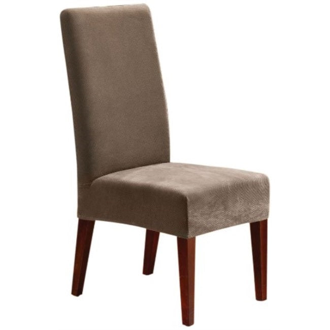 surefit stretch pique - shorty dining room chair slipcover - taupe (sf36848)