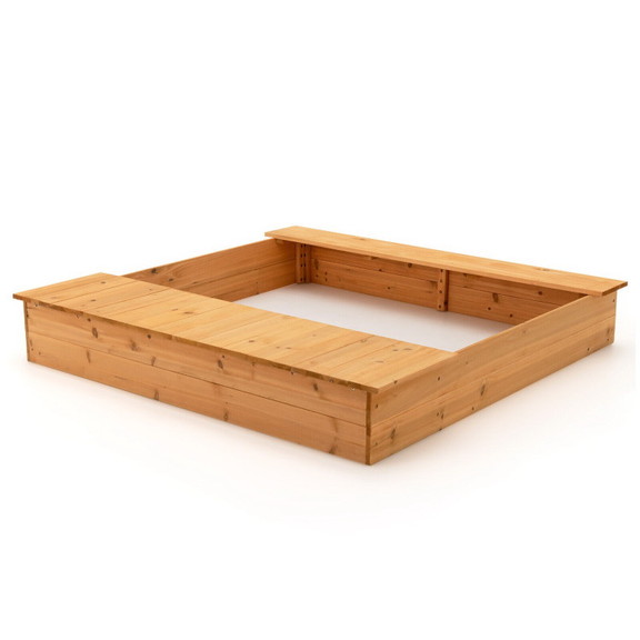 Costway 85602149 Kids Wooden Sandbox with Bench Se...